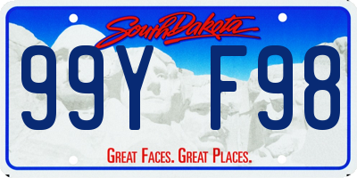 SD license plate 99YF98
