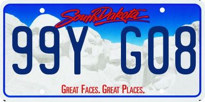 SD license plate 99YG08