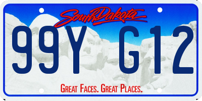 SD license plate 99YG12