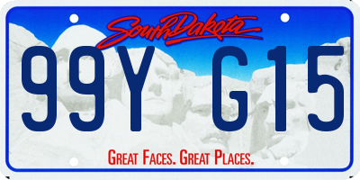 SD license plate 99YG15