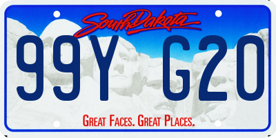 SD license plate 99YG20