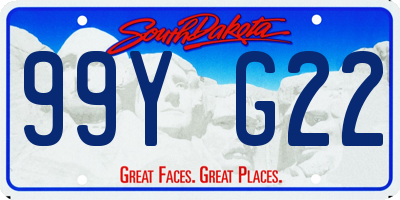 SD license plate 99YG22