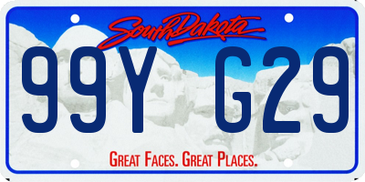 SD license plate 99YG29