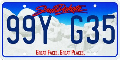 SD license plate 99YG35
