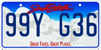 SD license plate 99YG36