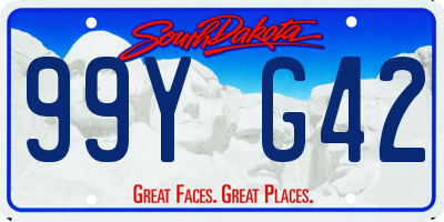 SD license plate 99YG42