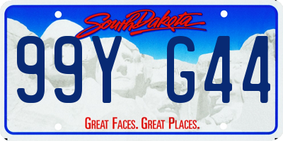 SD license plate 99YG44