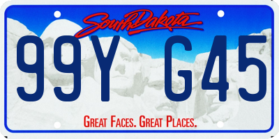 SD license plate 99YG45