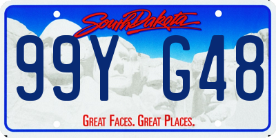 SD license plate 99YG48
