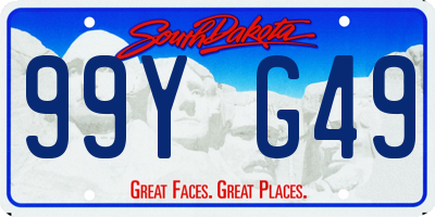 SD license plate 99YG49