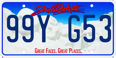 SD license plate 99YG53