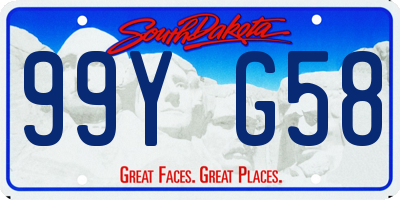 SD license plate 99YG58