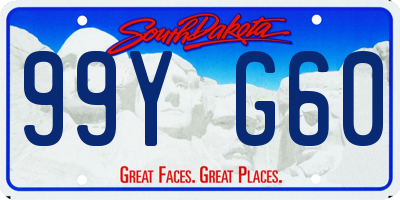 SD license plate 99YG60