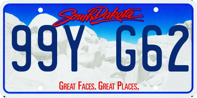 SD license plate 99YG62