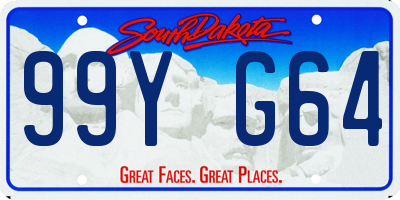 SD license plate 99YG64