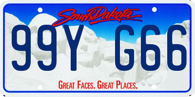 SD license plate 99YG66