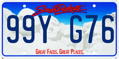 SD license plate 99YG76