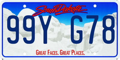 SD license plate 99YG78