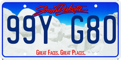 SD license plate 99YG80