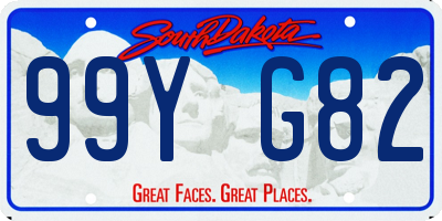 SD license plate 99YG82