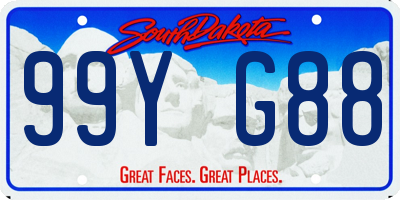 SD license plate 99YG88