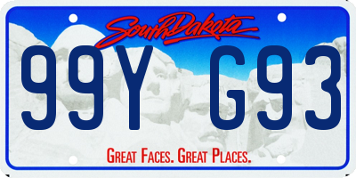 SD license plate 99YG93