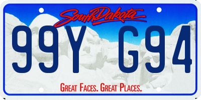 SD license plate 99YG94