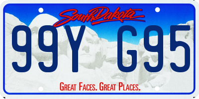 SD license plate 99YG95