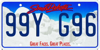 SD license plate 99YG96