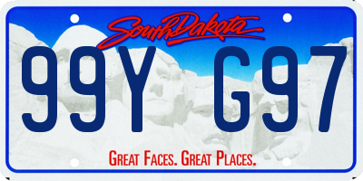 SD license plate 99YG97