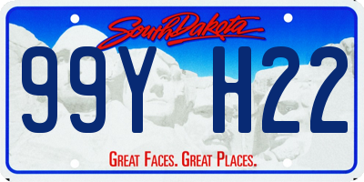 SD license plate 99YH22