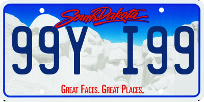 SD license plate 99YI99