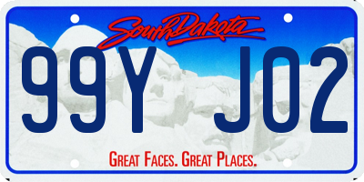 SD license plate 99YJ02