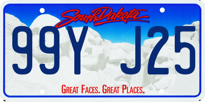 SD license plate 99YJ25