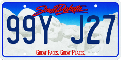 SD license plate 99YJ27