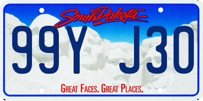 SD license plate 99YJ30