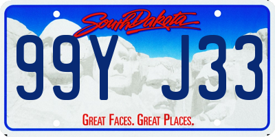 SD license plate 99YJ33