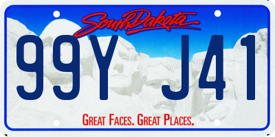 SD license plate 99YJ41
