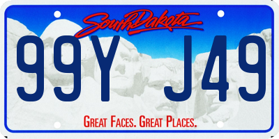 SD license plate 99YJ49