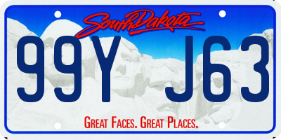 SD license plate 99YJ63