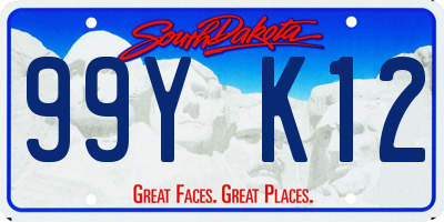 SD license plate 99YK12
