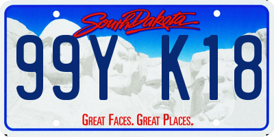 SD license plate 99YK18