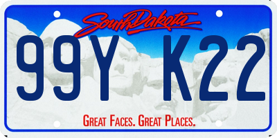 SD license plate 99YK22