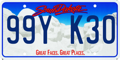 SD license plate 99YK30