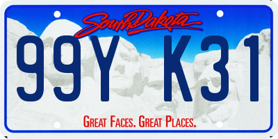 SD license plate 99YK31