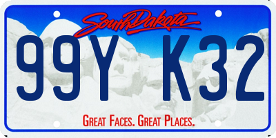 SD license plate 99YK32