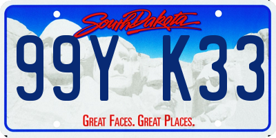 SD license plate 99YK33
