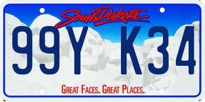 SD license plate 99YK34