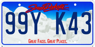 SD license plate 99YK43