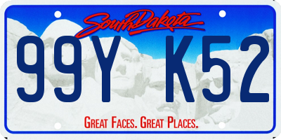 SD license plate 99YK52